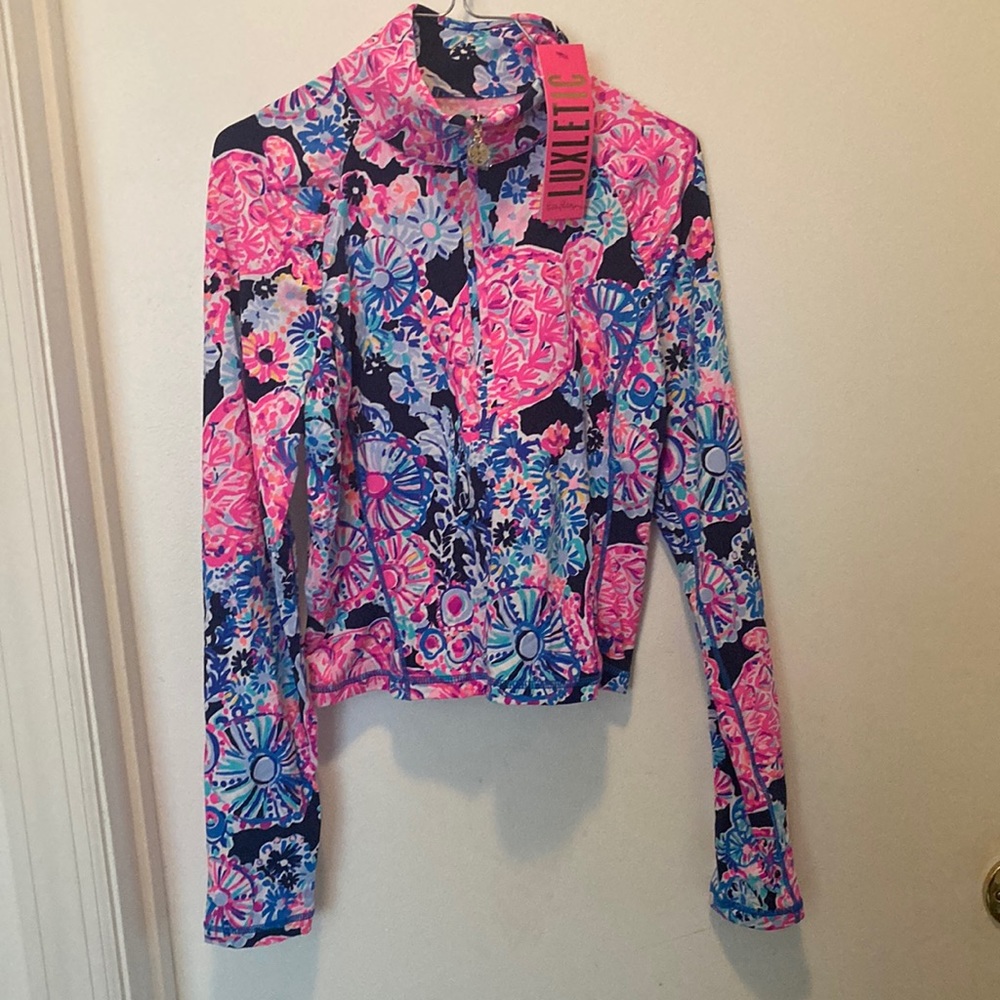 NWT Lilly Pulitzer half zip crop upf size Small